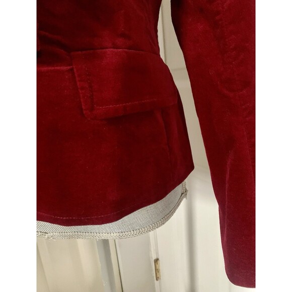 Talbots Blazer Jacket Womens Size 8P Petite Red Velvet Double Breasted - Picture 7 of 9